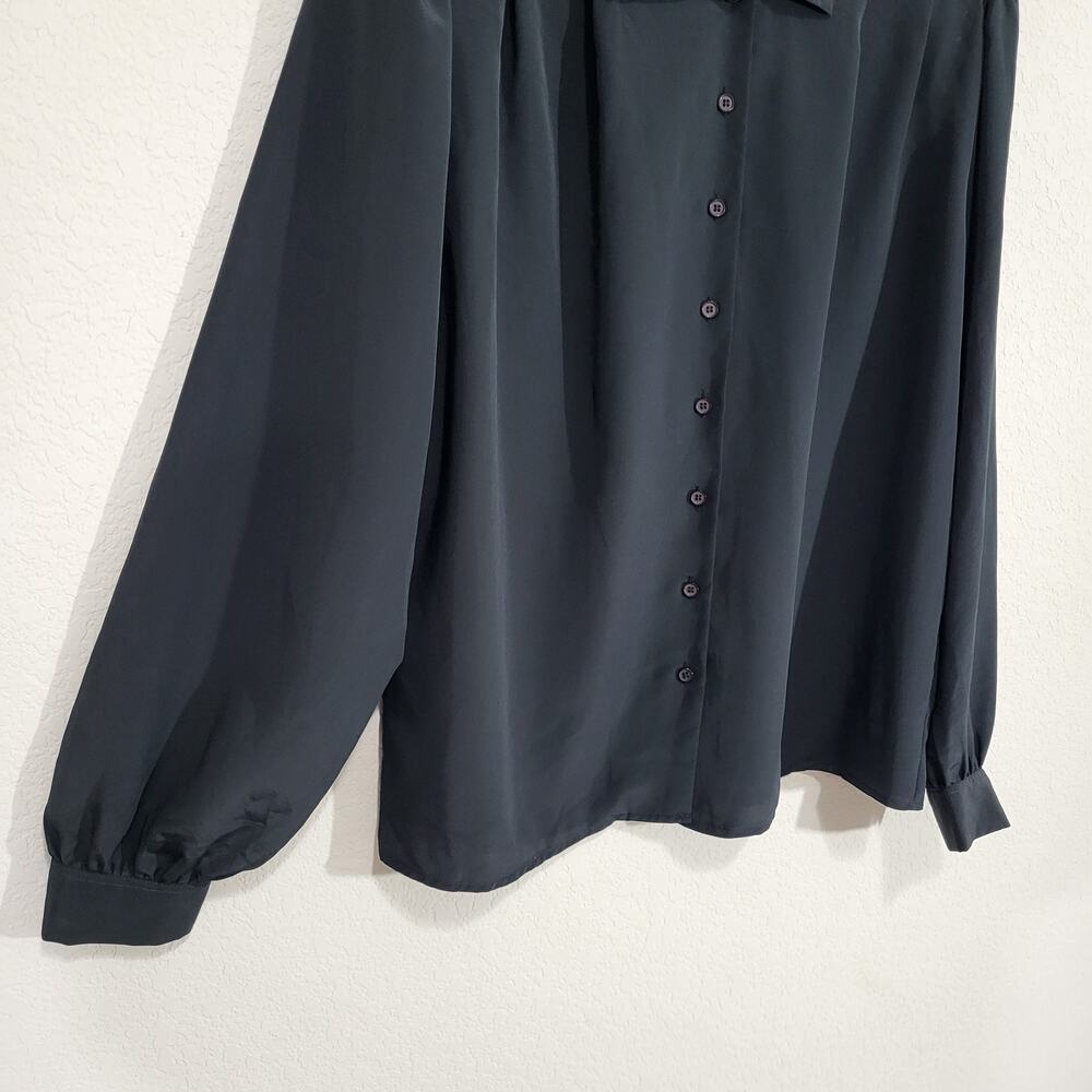 VTG Blouse Gailord Womens Large Black 80s Office Dressy Evening Business Casual - Picture 7 of 9